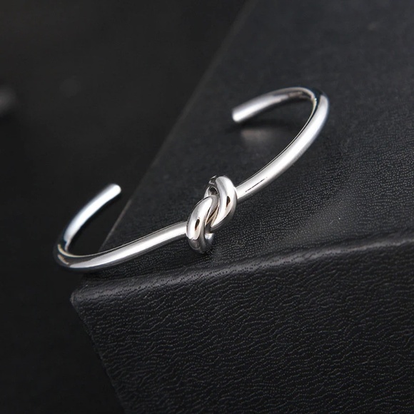 Love Knot Silver Bangle - Picture 1 of 4